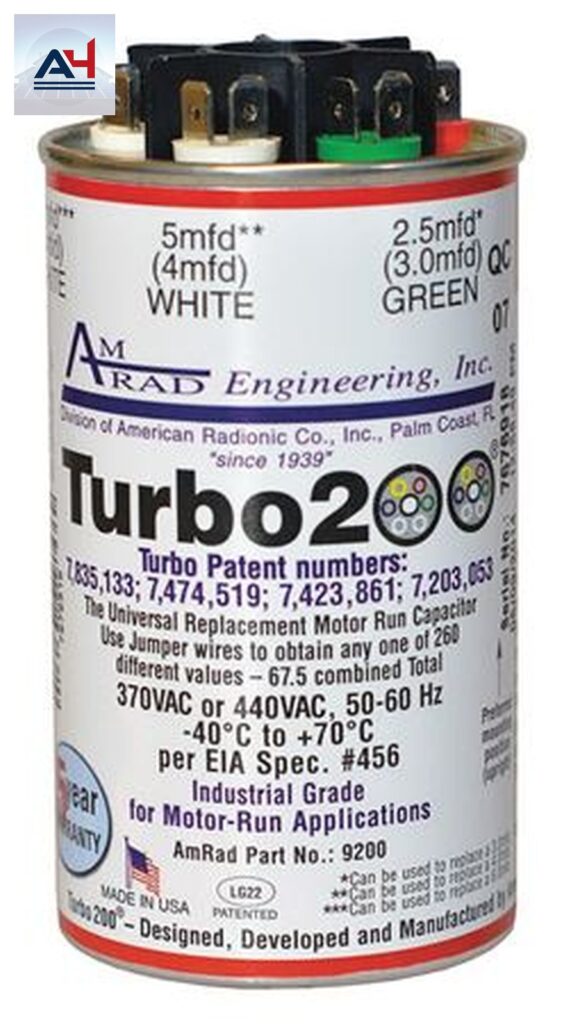 Regal TURBO200 2.5/67.5 mfd 370/440V Run Capacitor