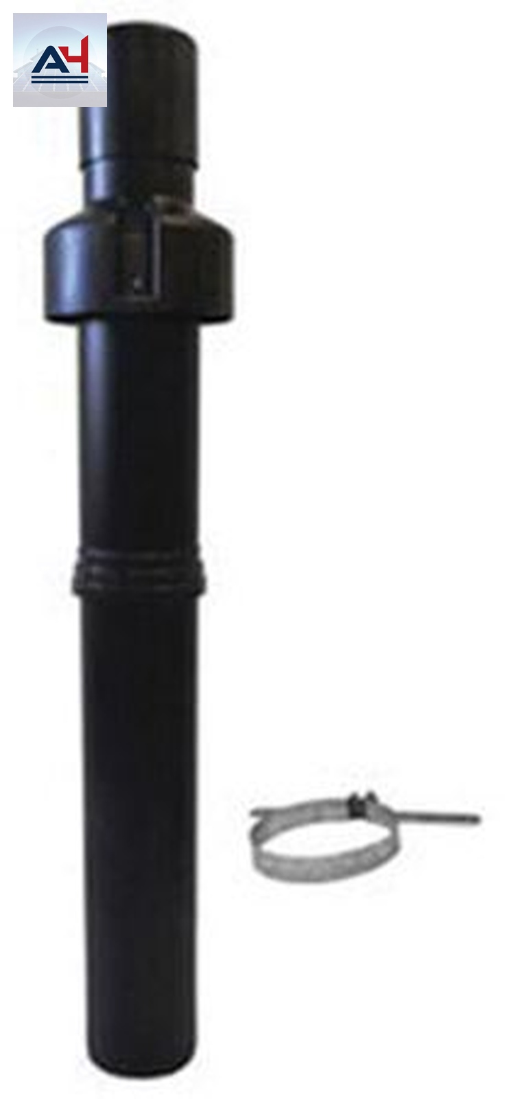 Centrotherm InnoFlue ICRT2439 Black Flame Retardant Polypropylene Concentric Roof Termination, 2 or 4 in.