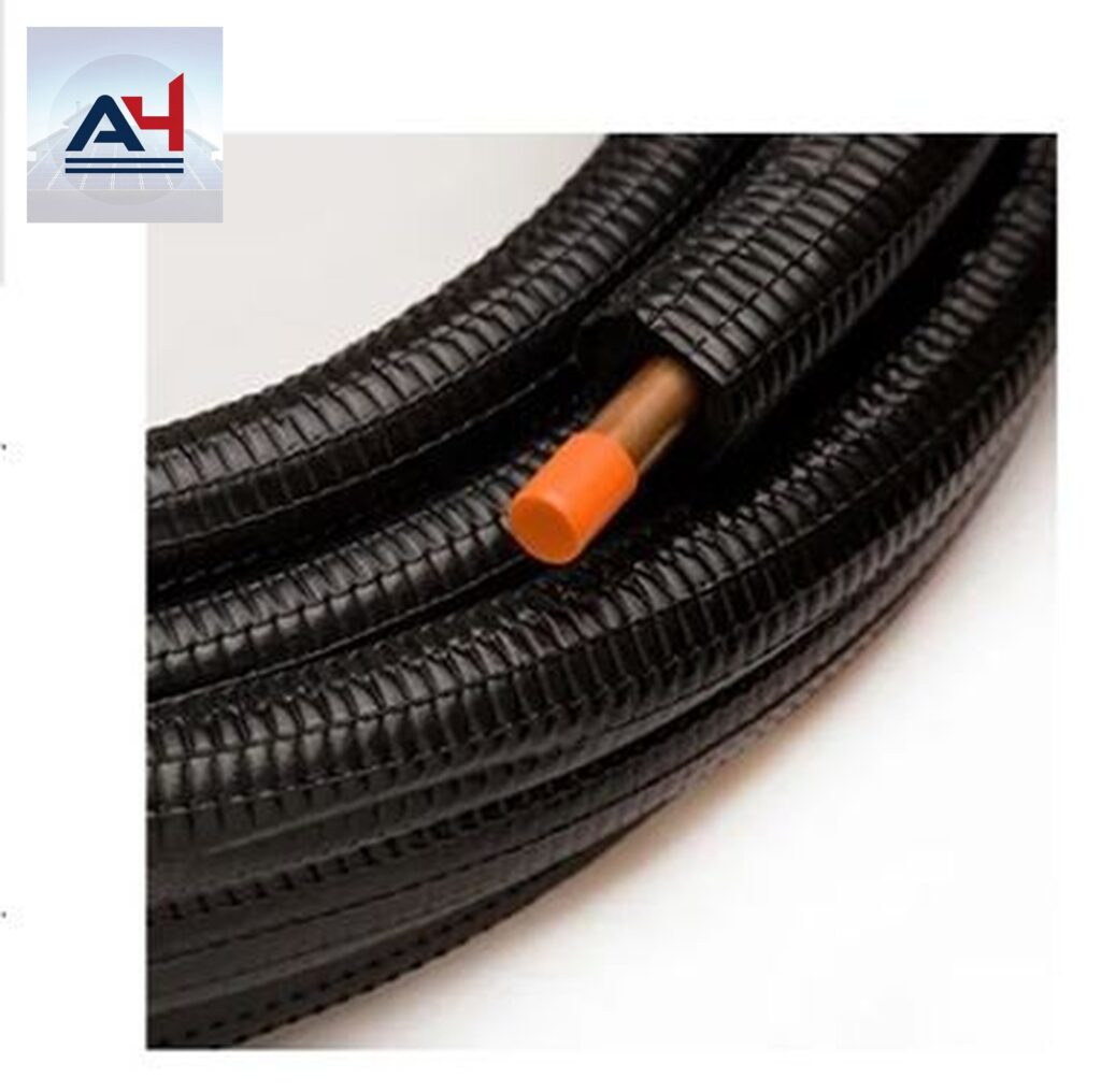 EZ-Roll 1/4" x 1/4" x 164 ft Copper HVAC Line Set, Black