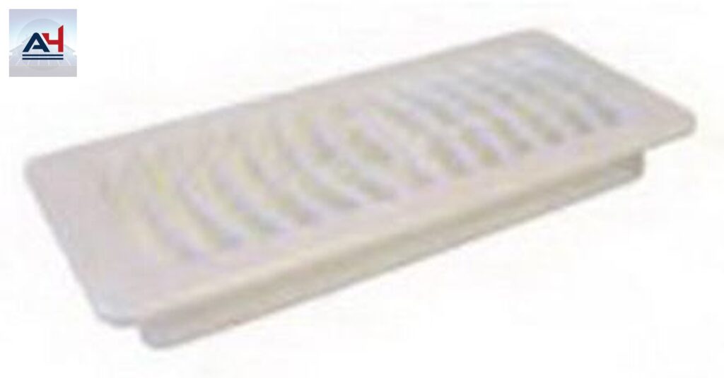Deflecto RF41003B 4x10 Inch Polypropylene Floor Register White