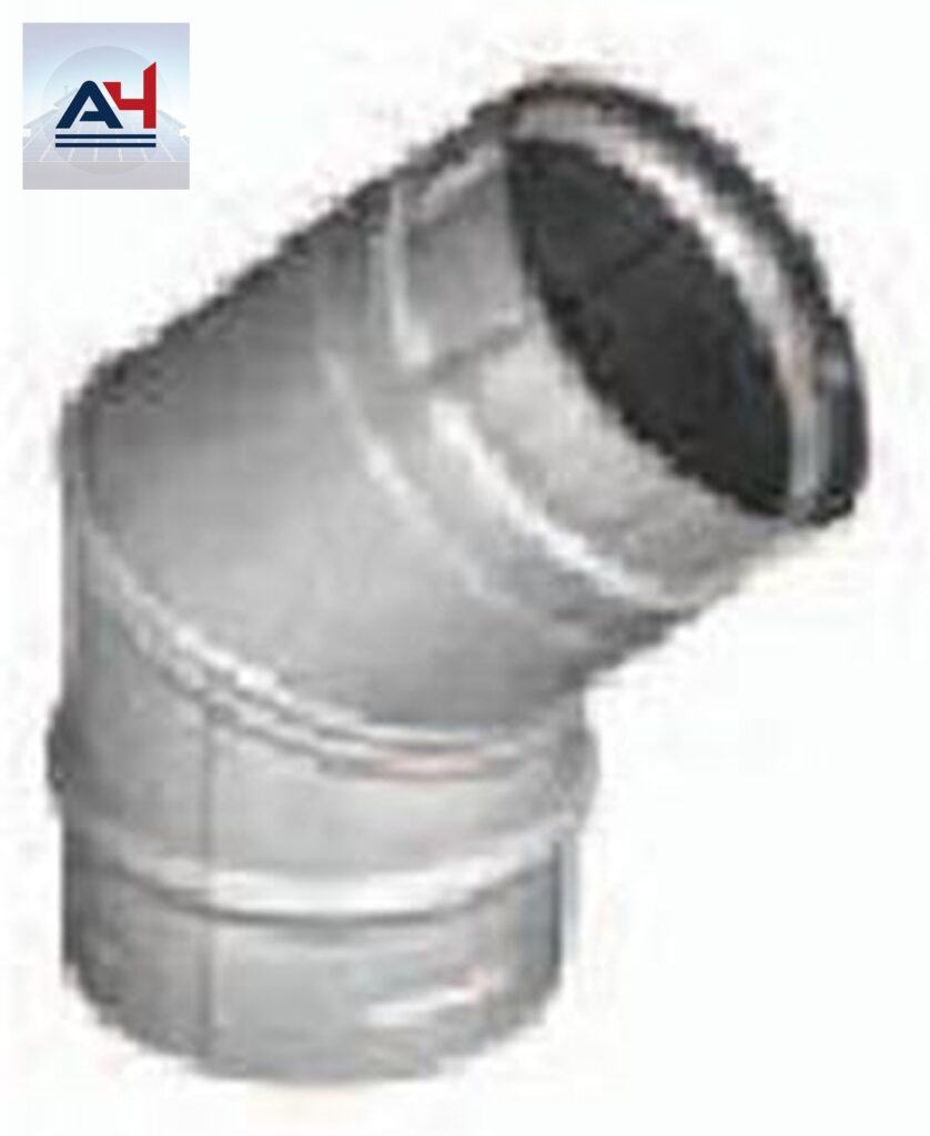 Duravent PelletVent Pro 4-inch Black 45-Degree Gas Vent Elbow