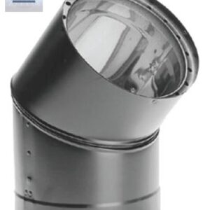 6DVL-E45 6-inch 45-Degree Double-Wall Black Vent Elbow