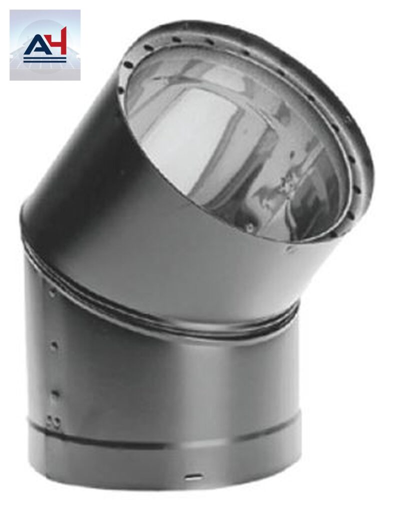 6DVL-E45 6-inch 45-Degree Double-Wall Black Vent Elbow