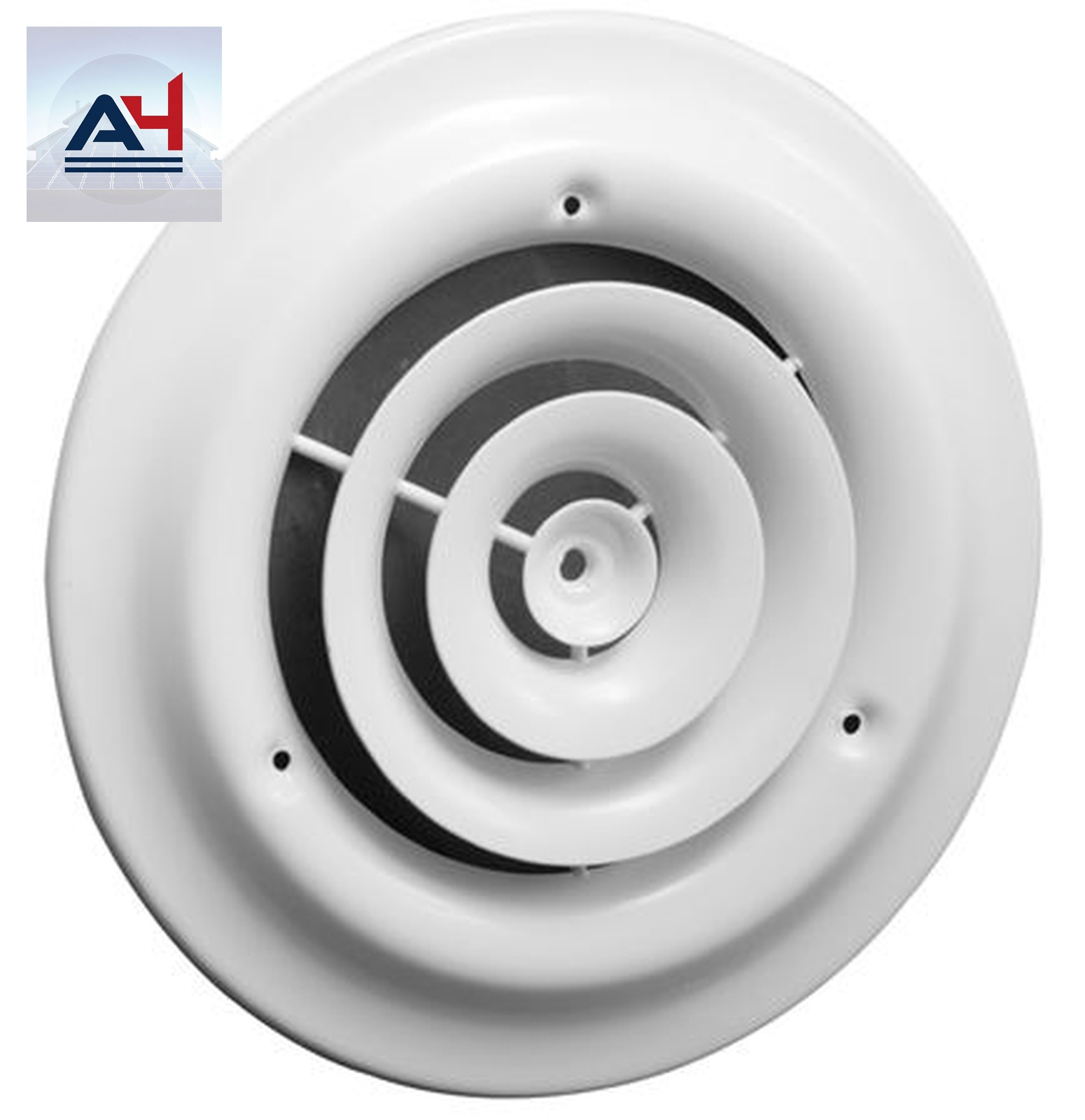 Hart & Cooley 16 White Steel Round Step Down Ceiling Diffuser 8-Inch