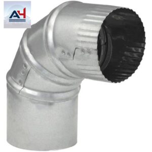 GV0282 3 in. 30 ga 90 Degree Galvanized Steel Round