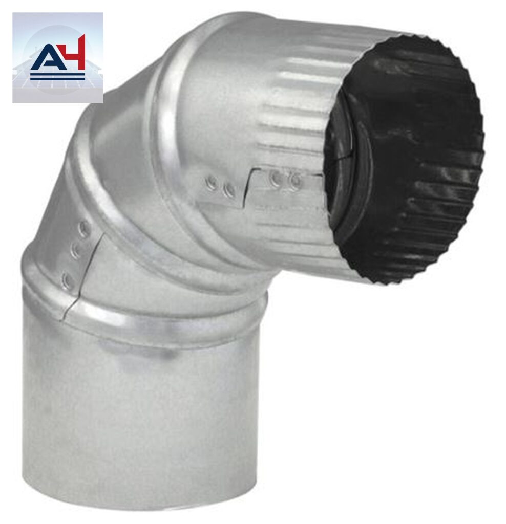 GV0282 3 in. 30 ga 90 Degree Galvanized Steel Round