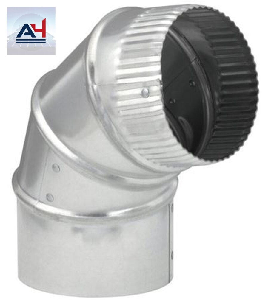 GV0286 4 in. 30 ga 90 Degree Galvanized Steel Round