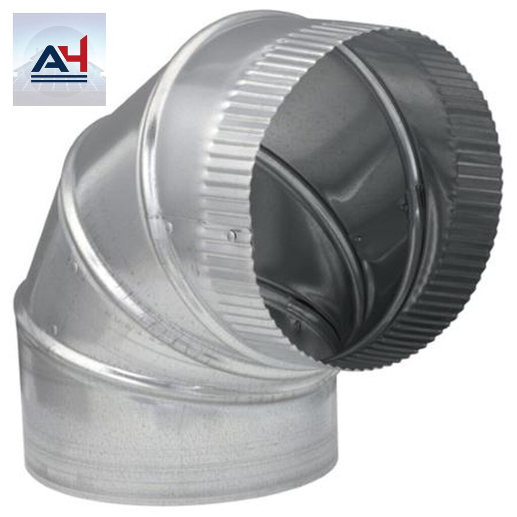 GV0300 7 in. 28 ga 90 Degree Galvanized Steel Round