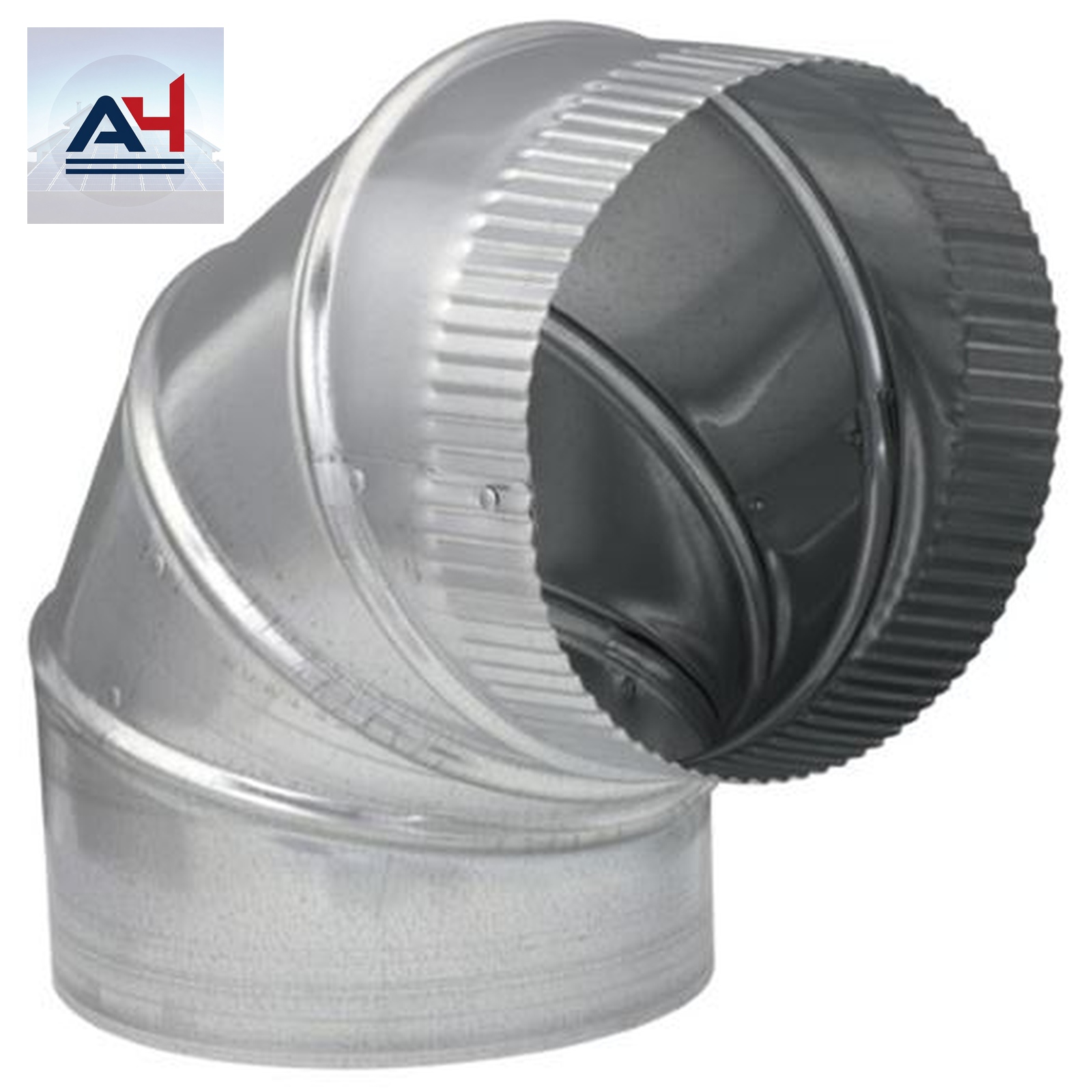 GV0300 7 in. 28 ga 90 Degree Galvanized Steel Round