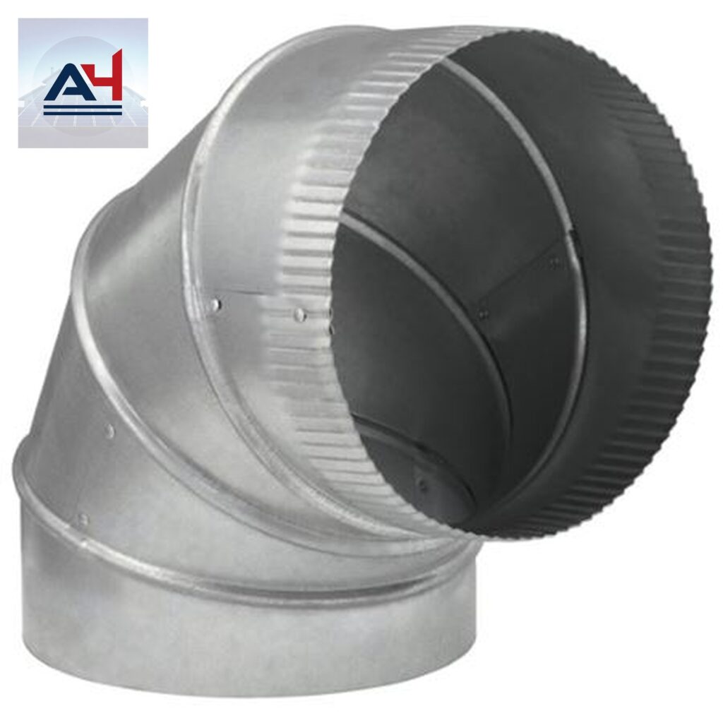 GV0302 8-Inch 26-Gauge 90-Degree Adjustable Galvanized Steel Elbow