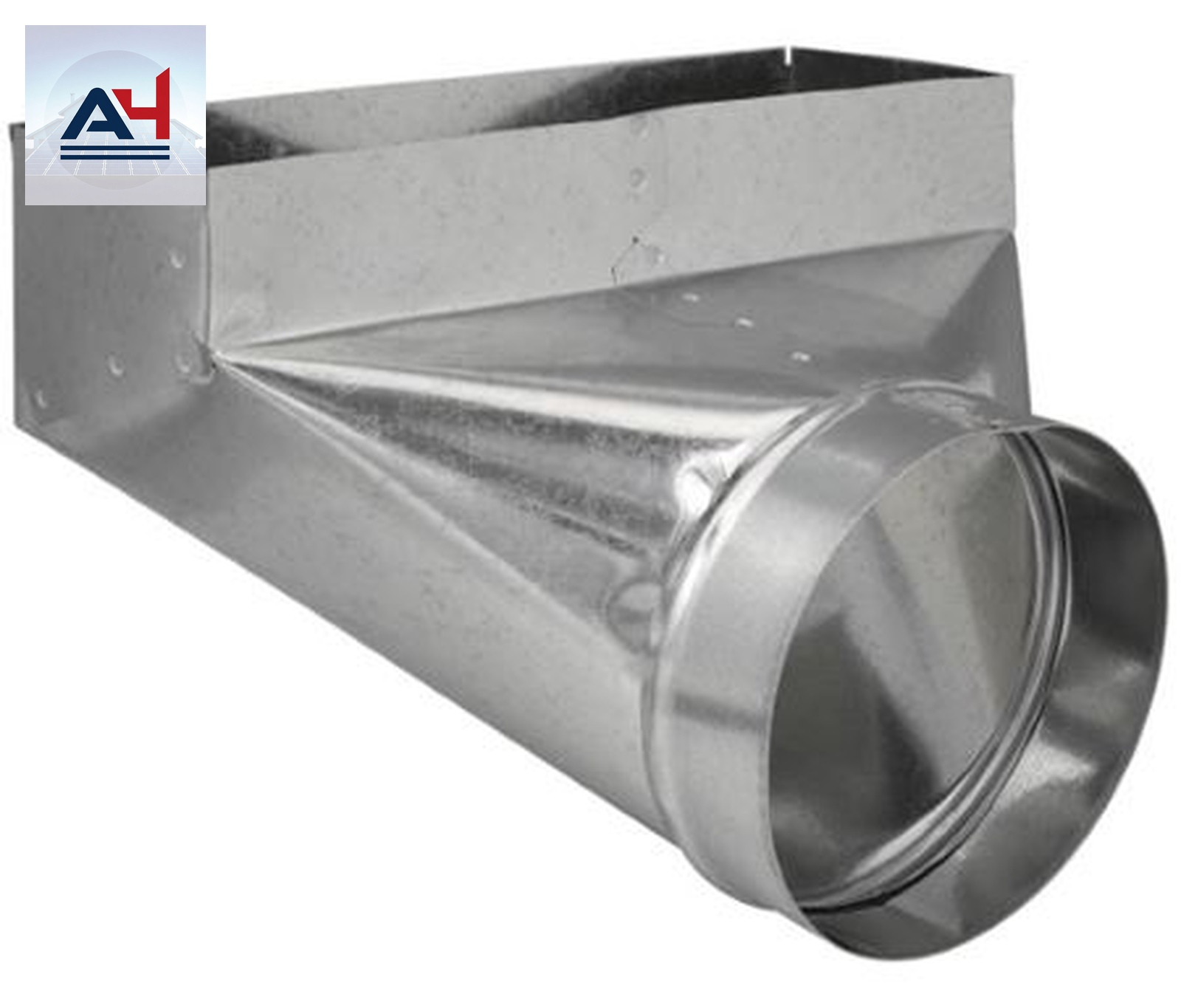 GV0627 4x12x6 Inch 30 Gauge Galvanized Steel 90 Degree Angle Boot