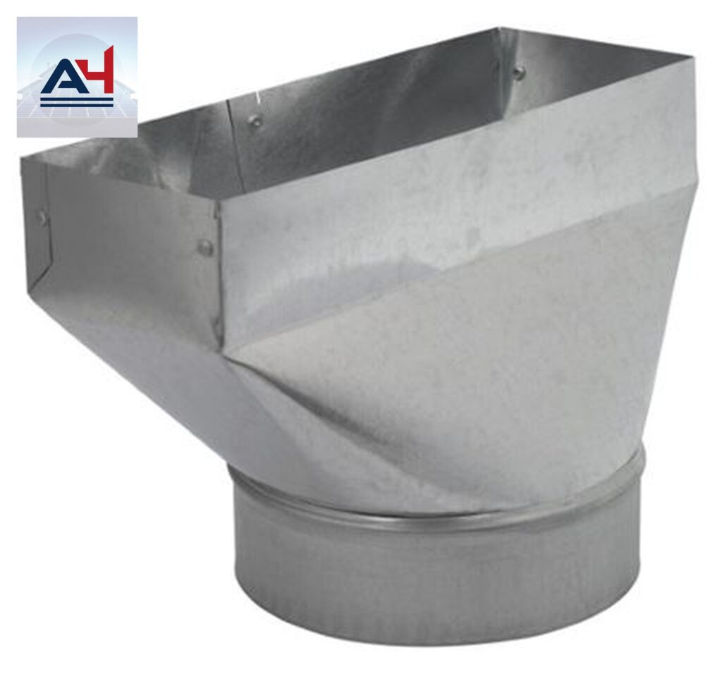 GV0704 4x10x6 Inch 30 Gauge Galvanized Steel Universal Straight Boot