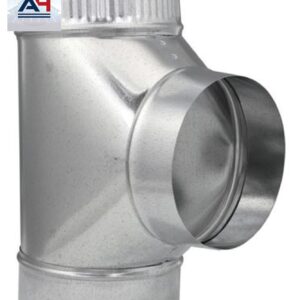 GV0892 6x6x6 26 Gauge Galvanized Steel Straight Duct Tee