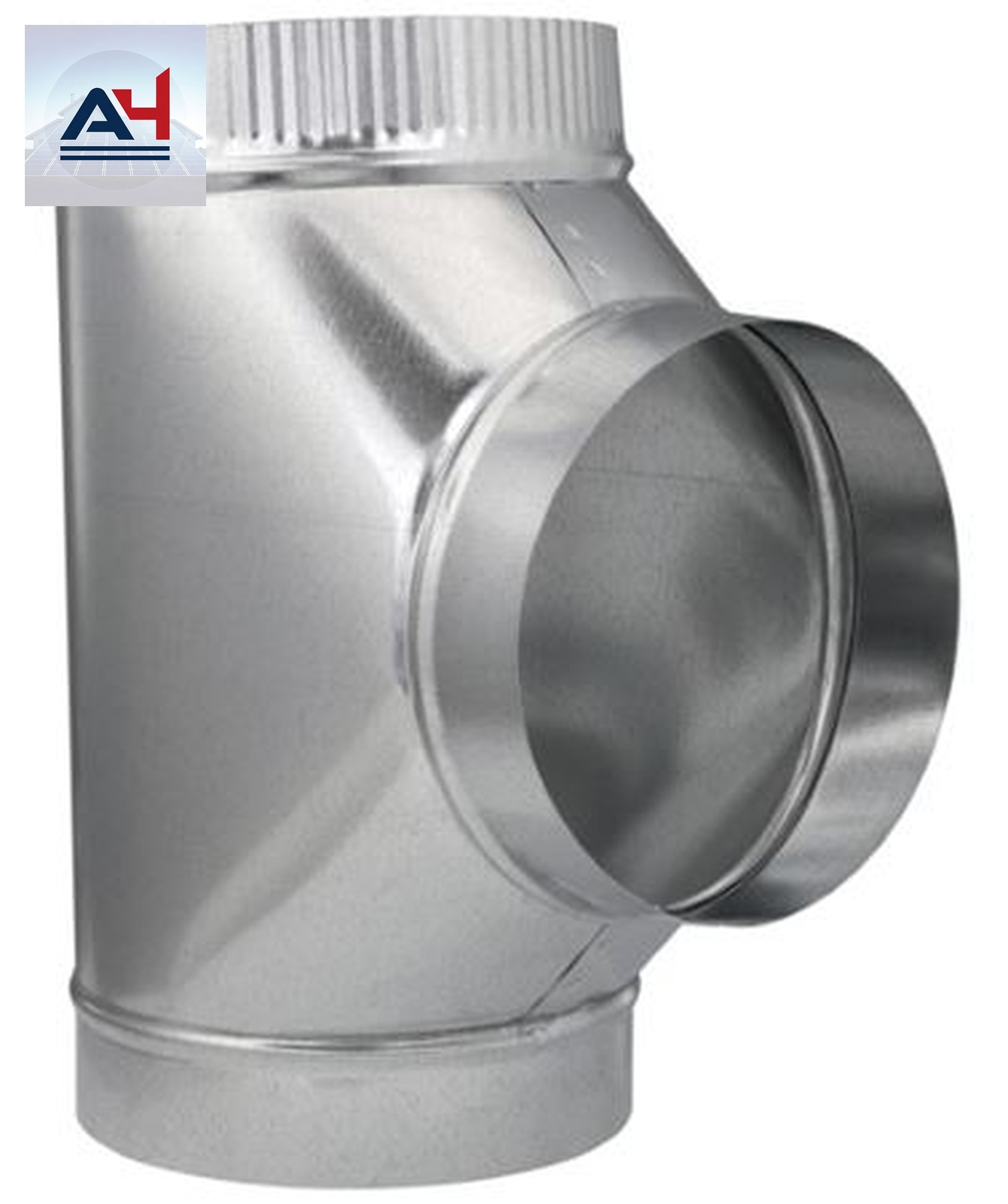 GV0895 7x7x7 Galvanized Steel Straight Duct Tee