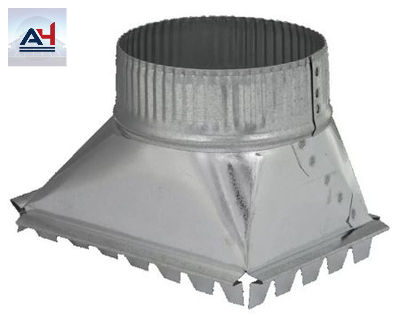 GV0957 4 in. 30 ga Galvanized Steel Round Side Take