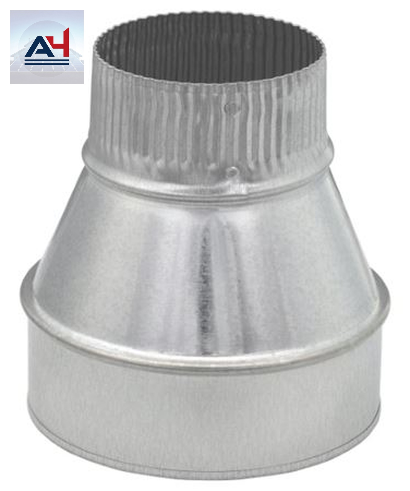 GV1344 6 to 4 Inch Galvanized Steel Duct Reducer