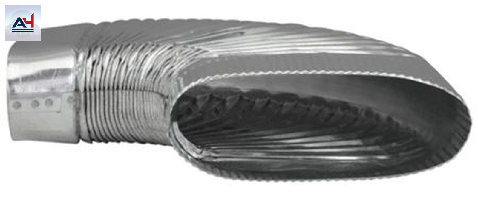 GV2062 6 Inch 30 Gauge Galvanized Steel 90 Degree Oval Flat Side Elbow