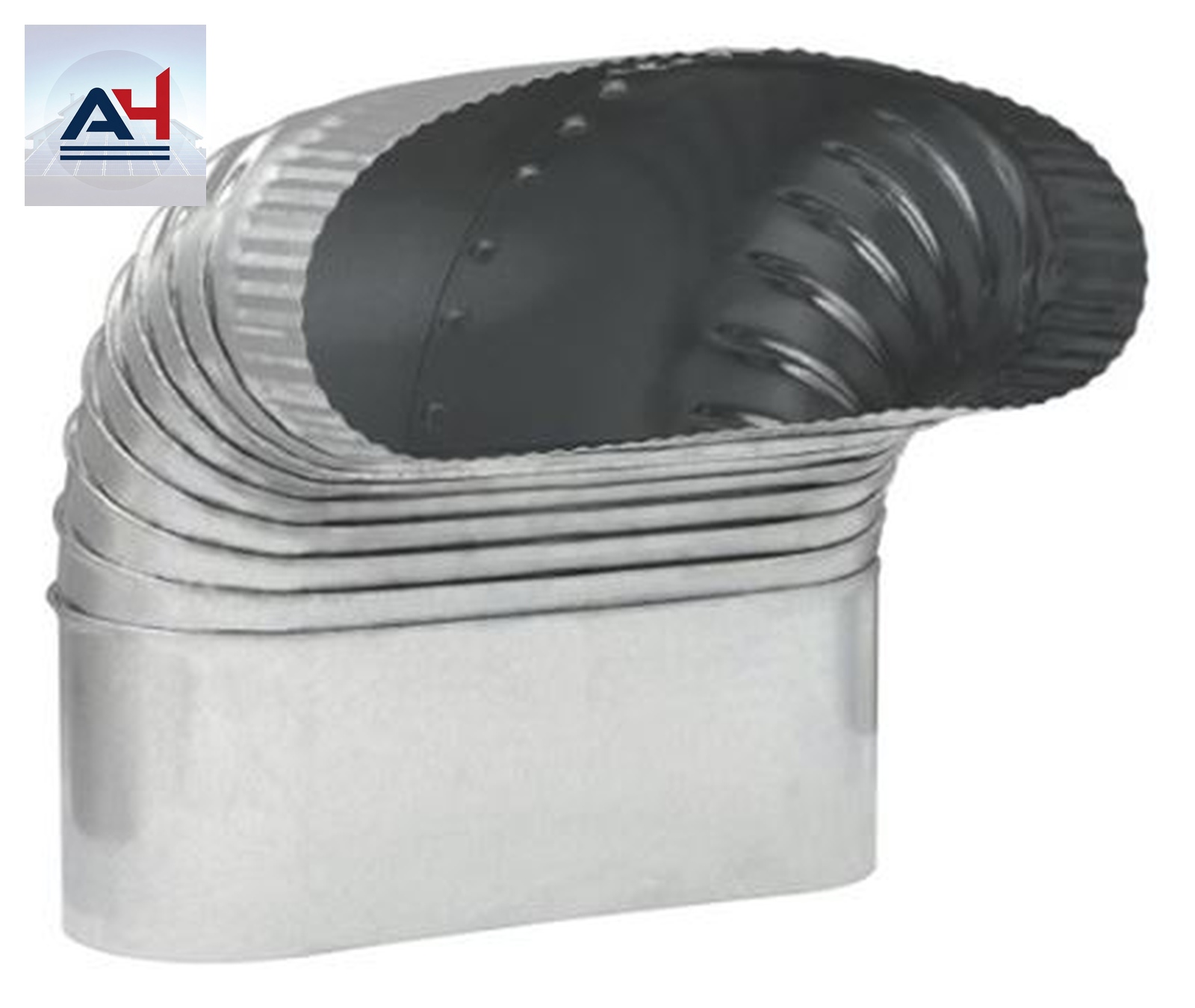 GV2077 5 in. 30 ga 90 Degree Galvanized Steel Oval