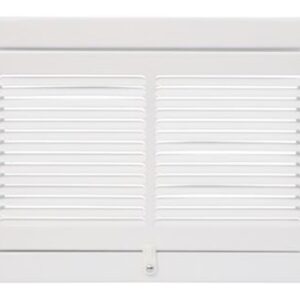 Imperial RG0606 14x6 White Painted Steel Sidewall Register with Damper