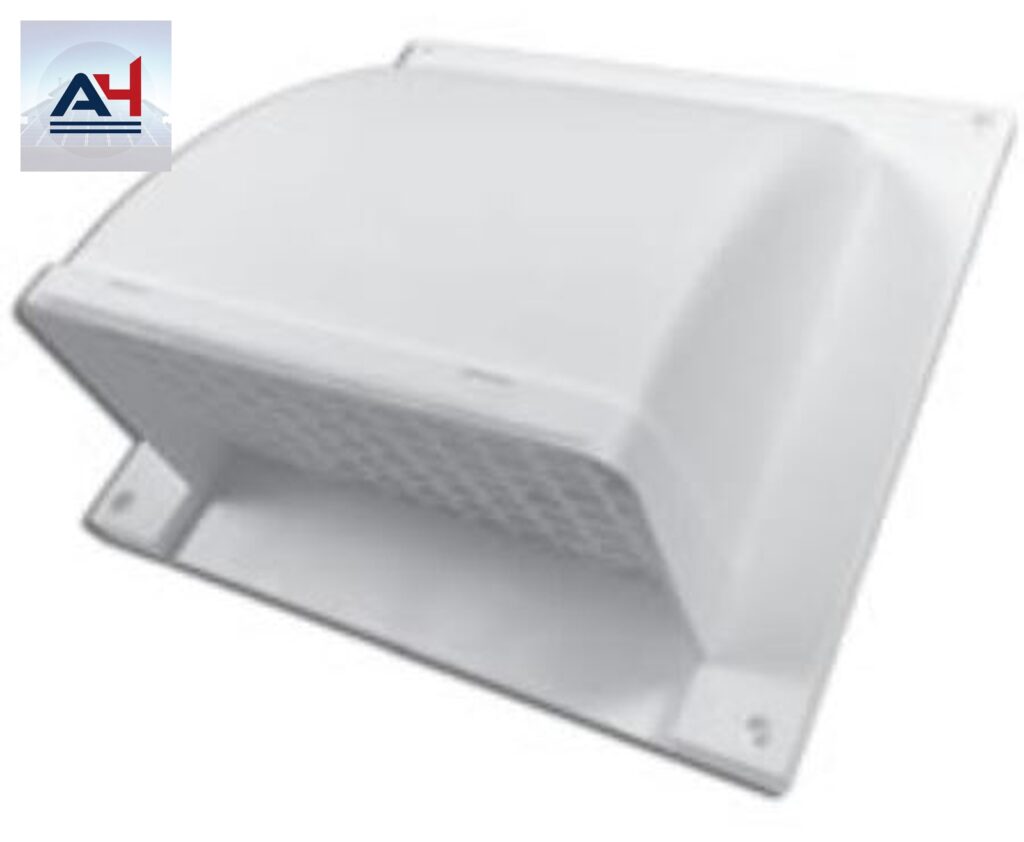 Primex SM4-01 4" Plastic Wall Vent with Damper and Screen, White