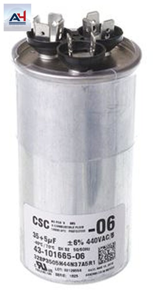Rheem 43-101665-06 35/5 MFD 440V Dual Round Capacitor