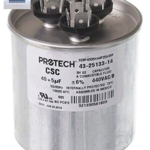 Rheem 440V 43-25133-14 40/5 mfd 440V Single Phase Dual Round
