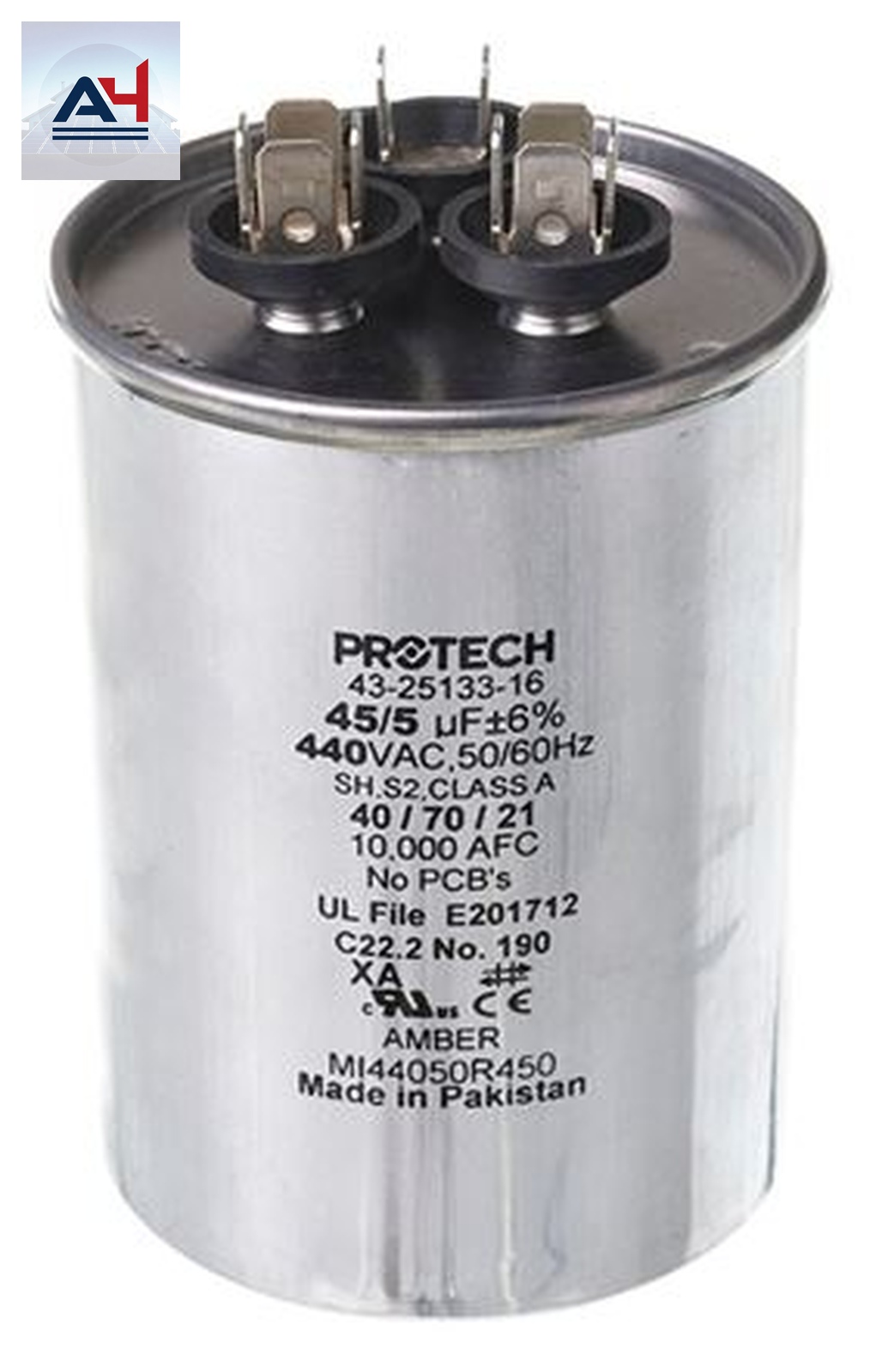 Rheem 440V 43-25133-16 45/5 mfd 440V Single Phase Dual Round