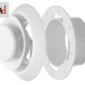 Imperial Manufacturing DR-05 5 in. Premium Round Air Diffuser with Collar, White