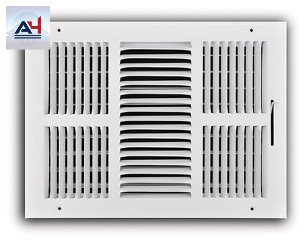 ProSelect 14x10 Residential 3-Way Steel Ceiling & Sidewall Register, White