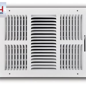 ProSelect 14x10 Residential 3-Way Steel Ceiling & Sidewall Register, White