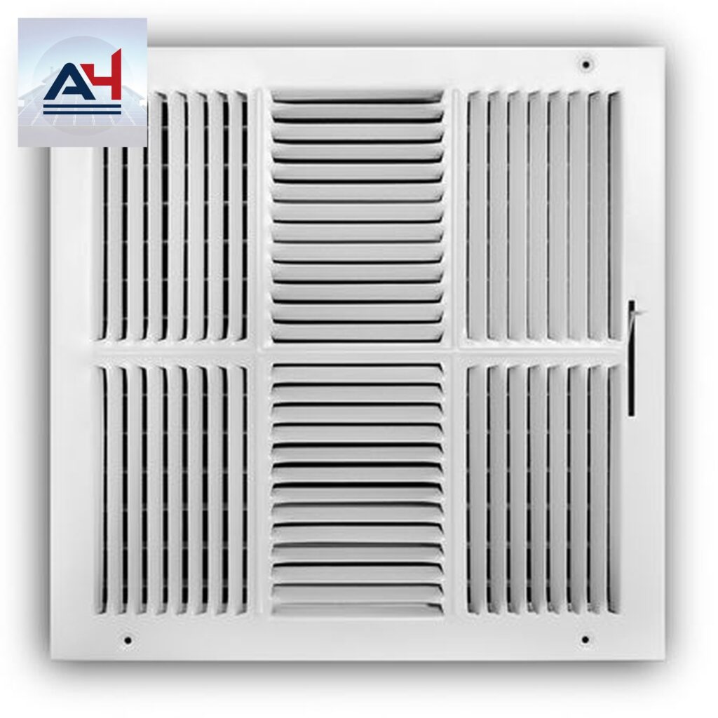 ProSelect 14x14 Residential 3-Way Steel Ceiling Sidewall Register