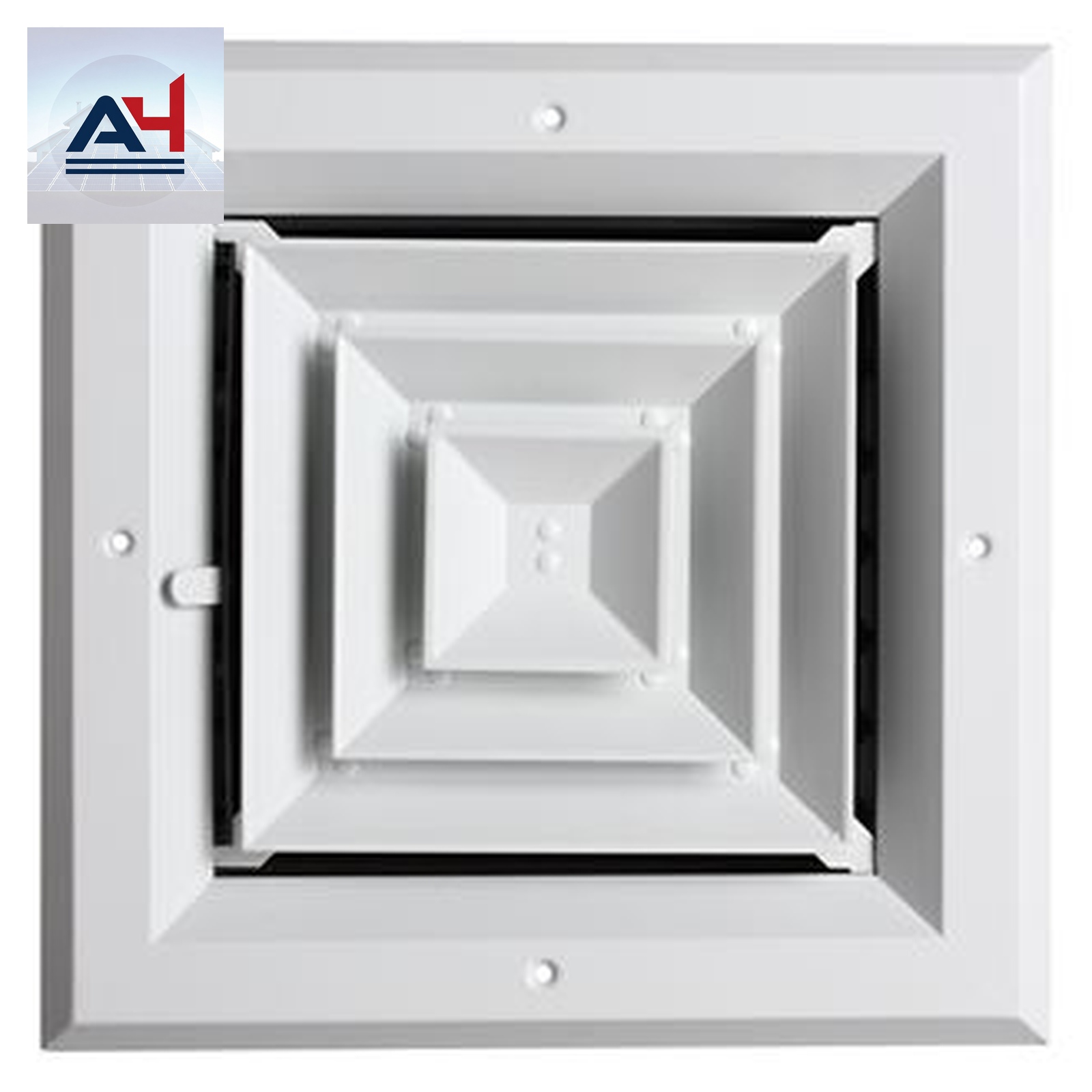 ProSelect PSA4WUU 6x6 Aluminum 4-Way Ceiling Diffuser White