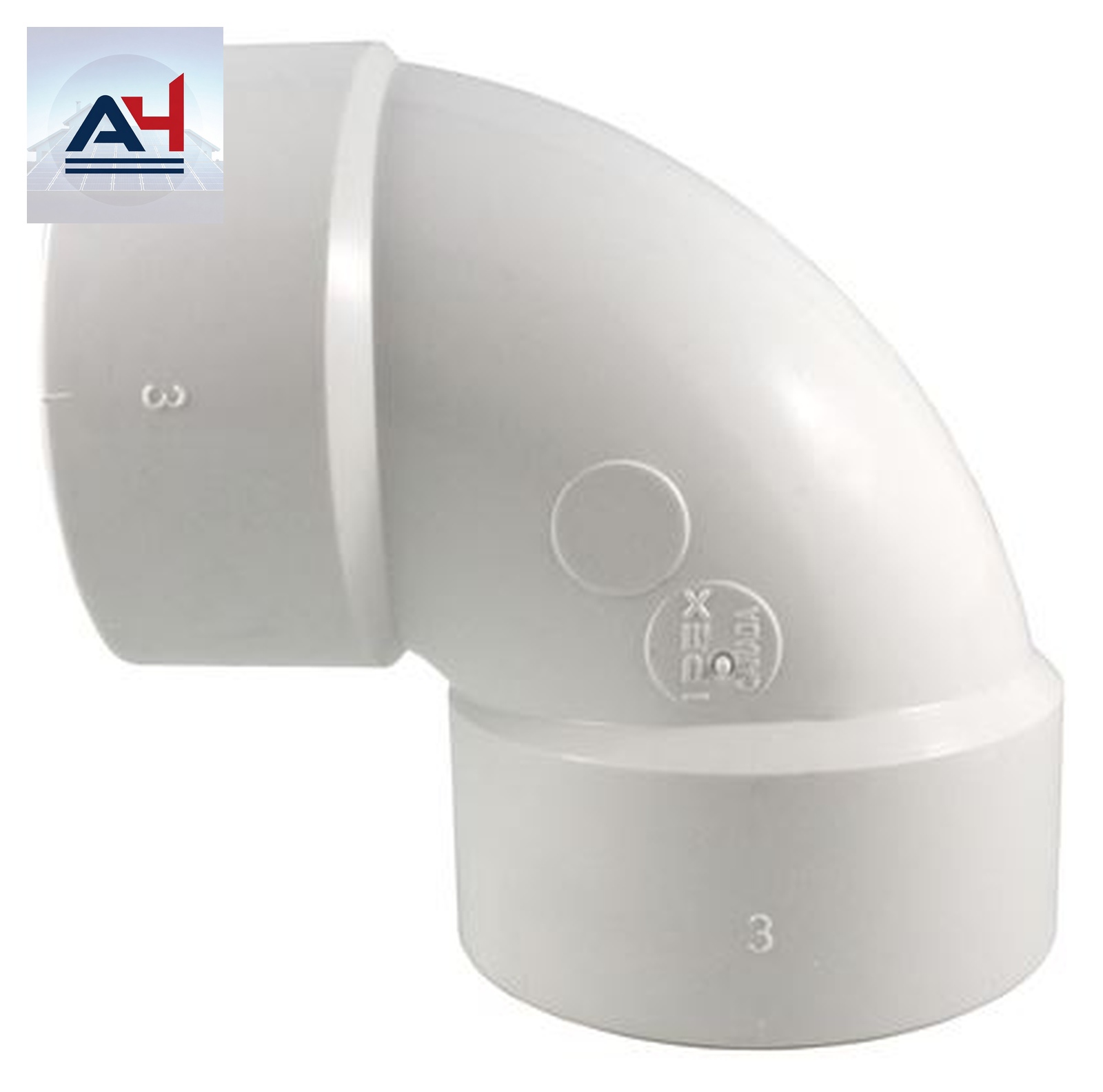 System 636 3 in. x 3 in. Hub PVC FGV 90 Degree Elbow