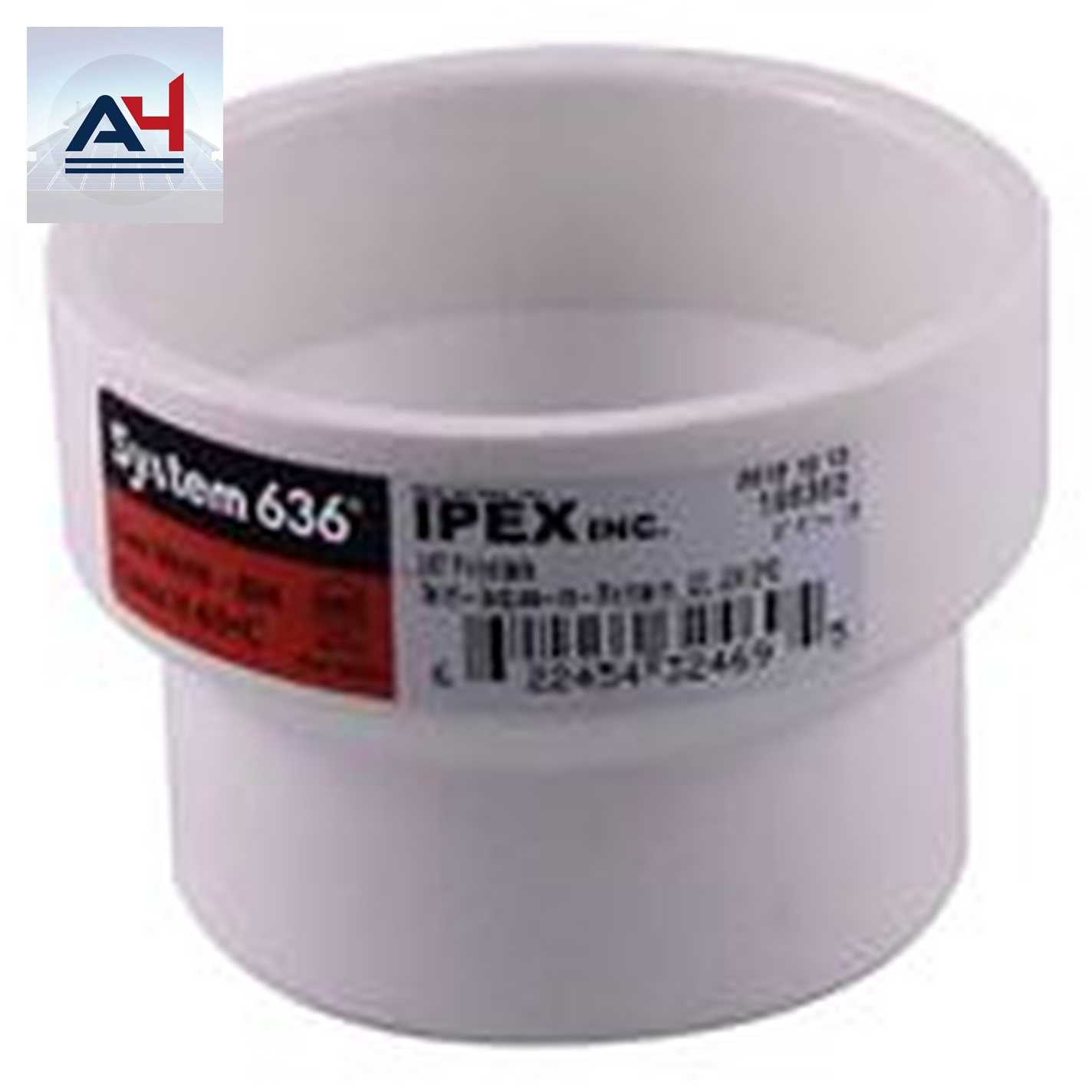 System 636 PVC FGV Hub Coupling, 2x1.5 Inch