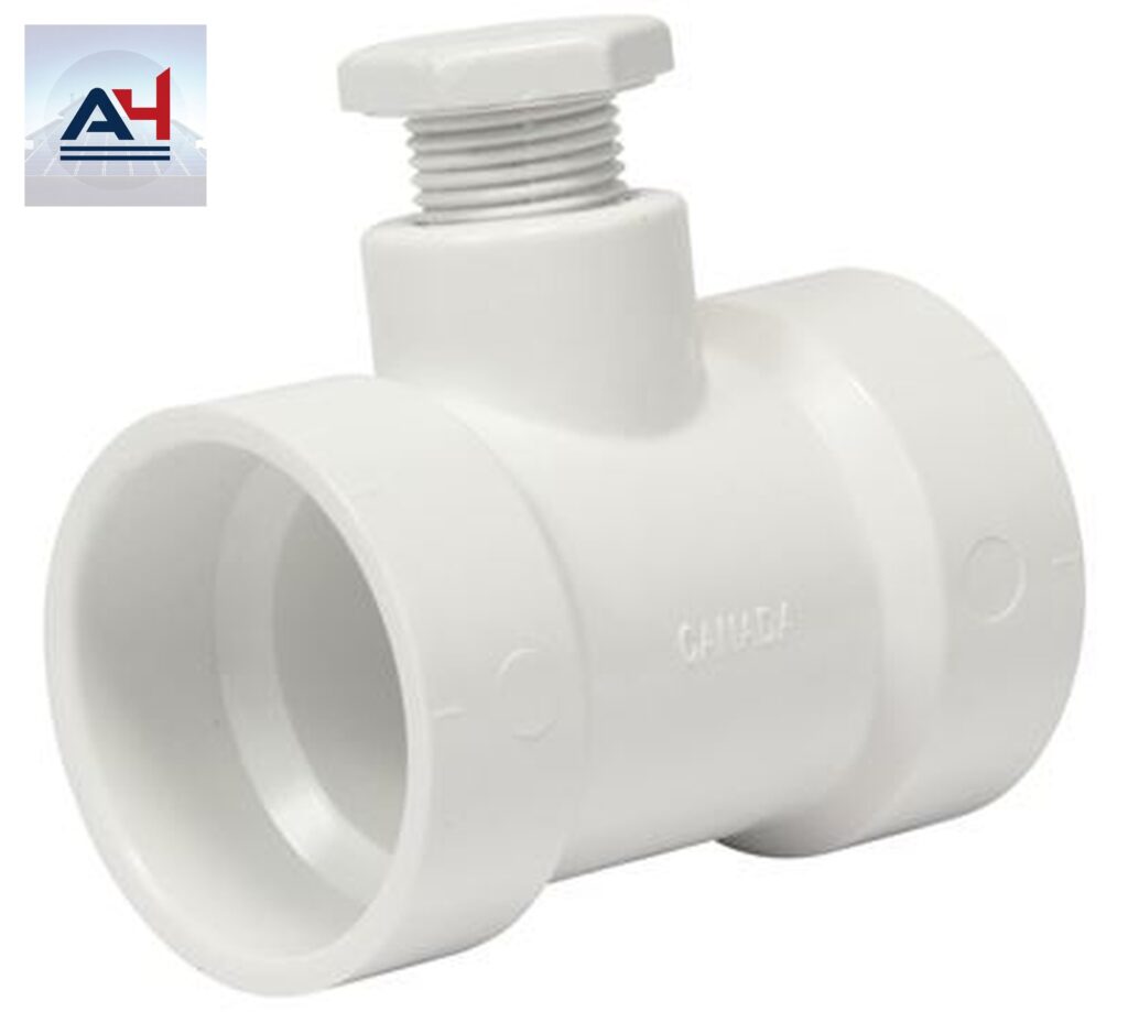 System 636 PVC Reducing Tee - 1-1/2" Hub x 1/2" FPT with Plug