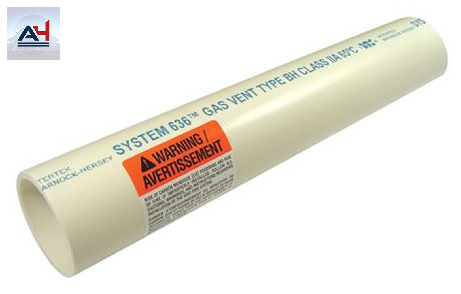 System 636 4" x 10' Schedule 40 PVC Flue Gas Vent Pipe