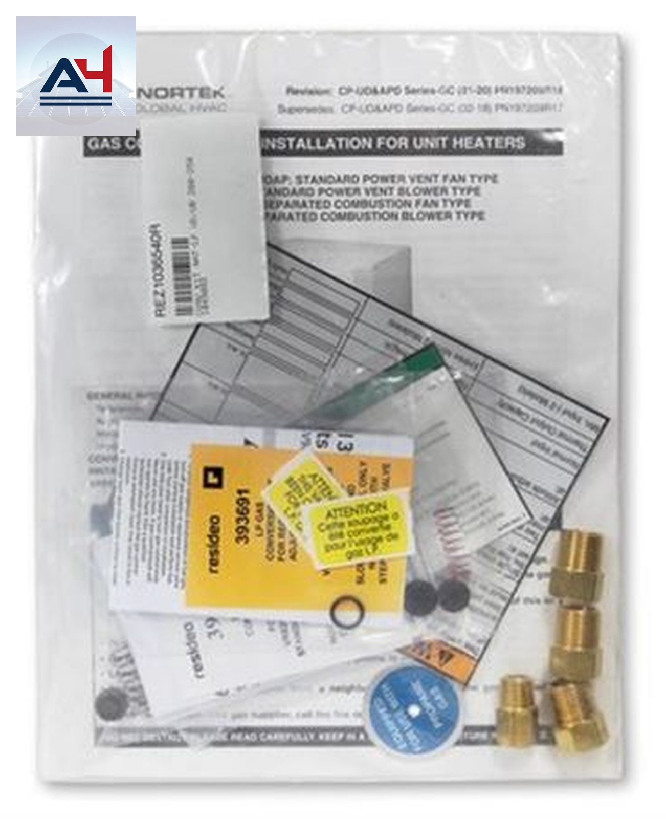 Reznor 1036540R Natural Gas to Propane Conversion Kit for UDX/UBX 200 and 250 Unit He…