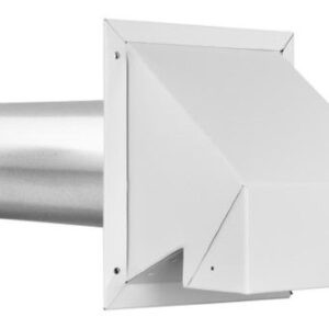 Imperial Manufacturing VT0501 4 in. Galvanized Steel Premium Wall Exhaust Hood with Screen, White