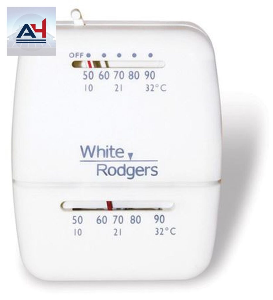 White 1C20-101 Rodgers by Copeland 1C20-101 WhNon-Programmable Thermostat, 1H, 24V