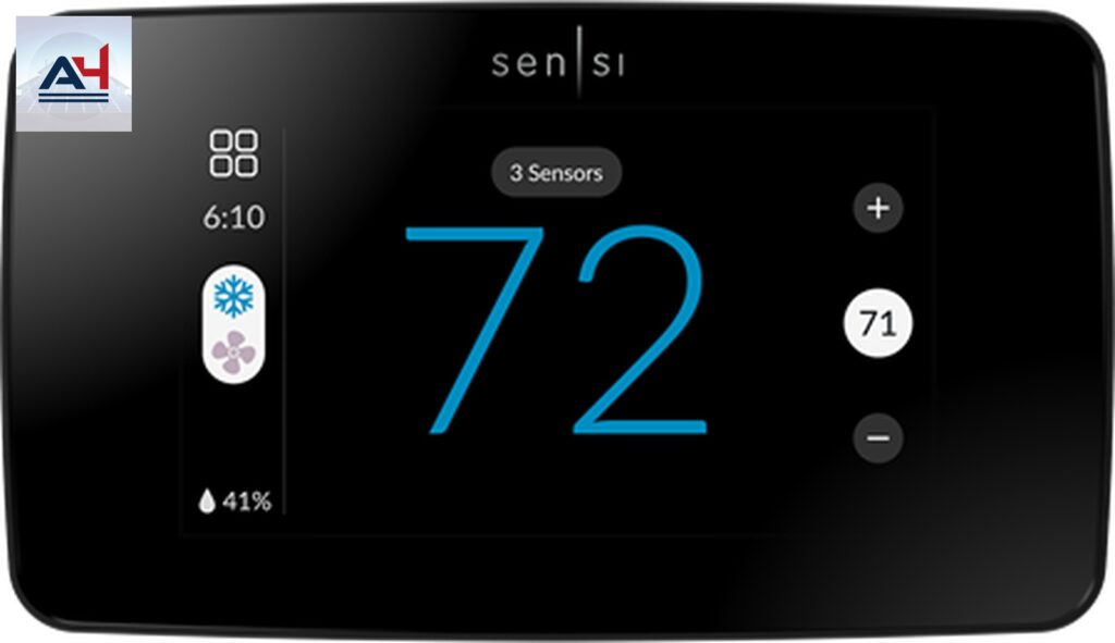 White Rodgers Sensi Touch 1F96U-42WFC Smart Geofencing Thermostat, Black