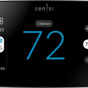 White Rodgers Sensi Touch 1F96U-42WFC Smart Geofencing Thermostat, Black